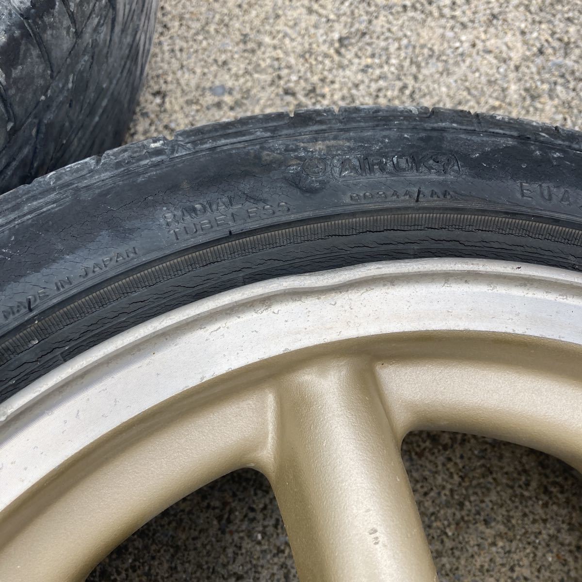 希少！今回限りの出品です！ジャンク！ワタナベ PCD10014インチ　4本セットで！！155/55R14 6J？　軽自動車_6