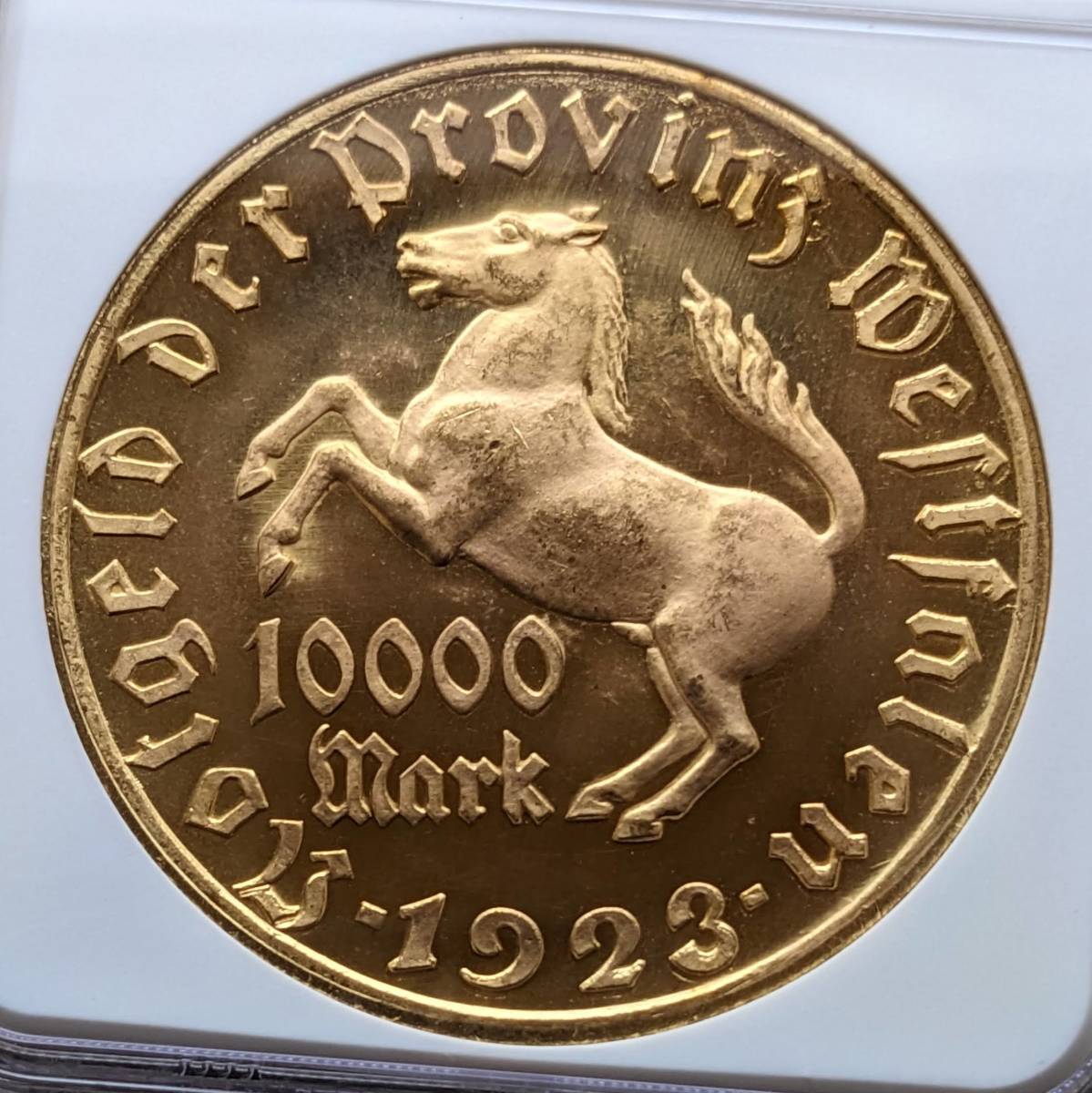 【人気セール，爆買い】 1923年 ドイツ ヴェストファーレン ウエストファリア ノートゲルト 10000マルク ギルトブロンズ 緊急貨 スモールリム NGC MS65(ヨーロッパ)｜売買されたオークション情報、yahooの商品情報をアー ヨーロッパ