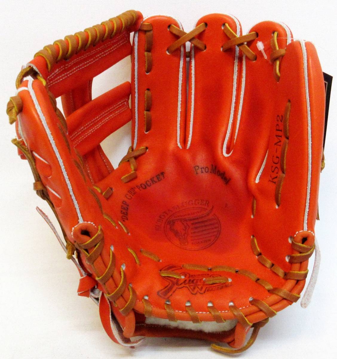 ◆⑤◆訳アリ商品◆久保田スラッガー◆KSG-MP2◆硬式用◆Fオレンジ×タン◆右投げ用◆内野手用◆捕球面にグリスのにじみあり◆