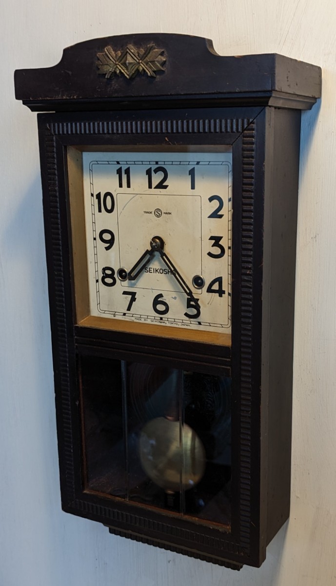 昭和レトロ 精工舎 SEIKOSHA 柱時計 振り子時計 掛け時計 掛時計