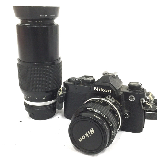 Nikon FM NIKKOR 35mm 1:2 Zoom-NIKKOR 80-200mm 1:4.5 一眼レフ フィルムカメラ ボディ レンズ 光学機器 QR092-44 35mm Nikon Lens .: ED Need
