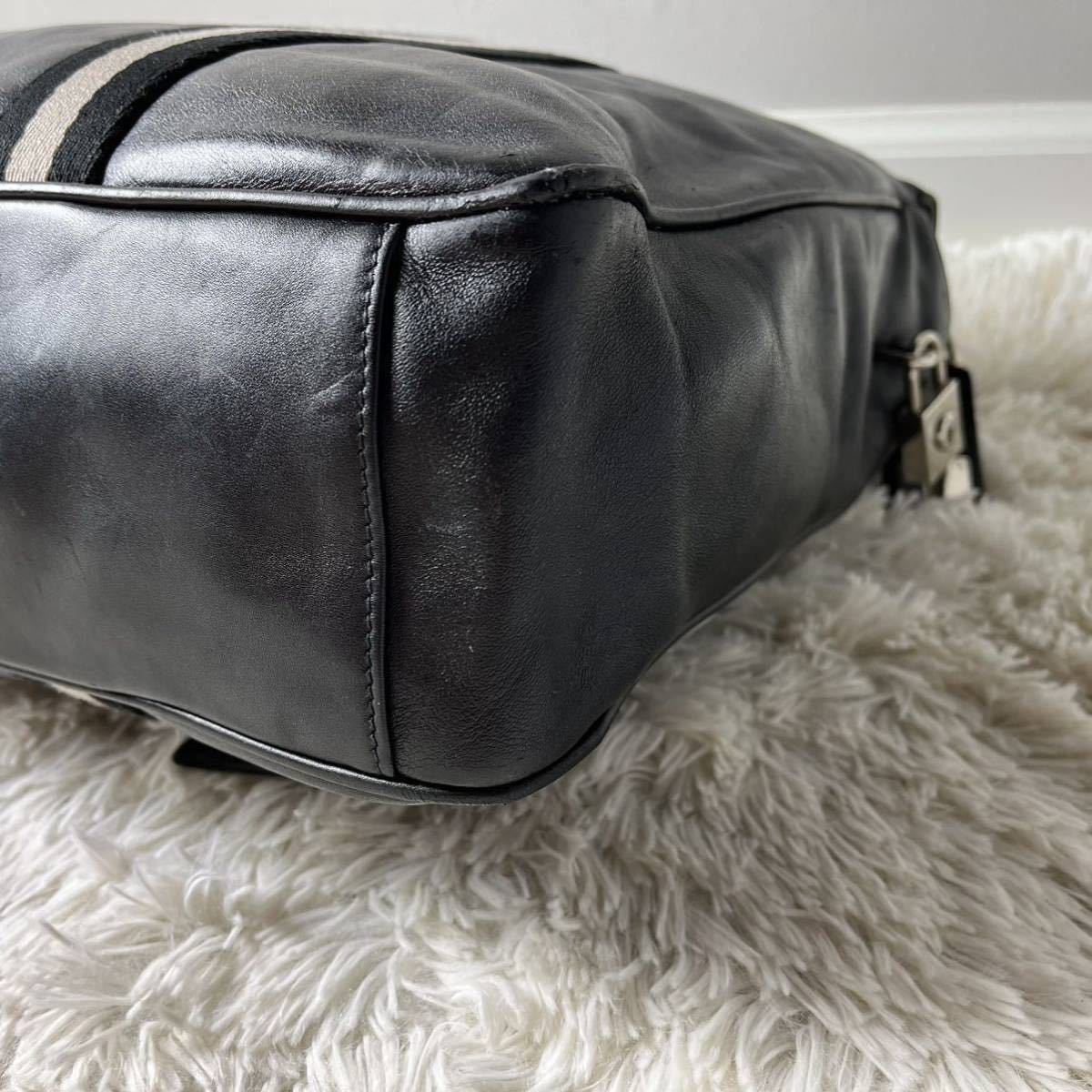 1円【美品】BALLY バリー ビジネスバッグ ブリーフケース トレイン 