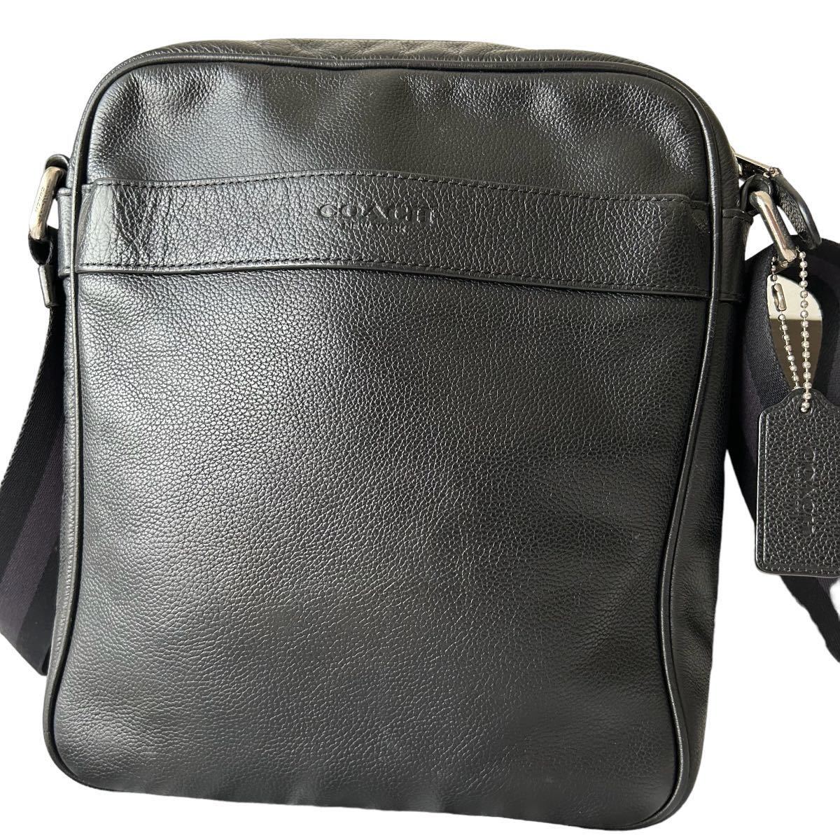 美品 COACH チャールズ フライトバッグ ショルダーバッグ レザー 本革 こだわりの逸品】コーチ COACH ショルダーバッグ レザー ブラック