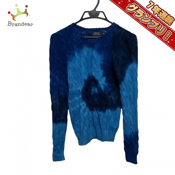 ポロラルフローレン POLObyRalphLauren 長袖セーター サイズ160/84A - ネイビー×ブルー×ライトブルー レディース クルーネック トップス