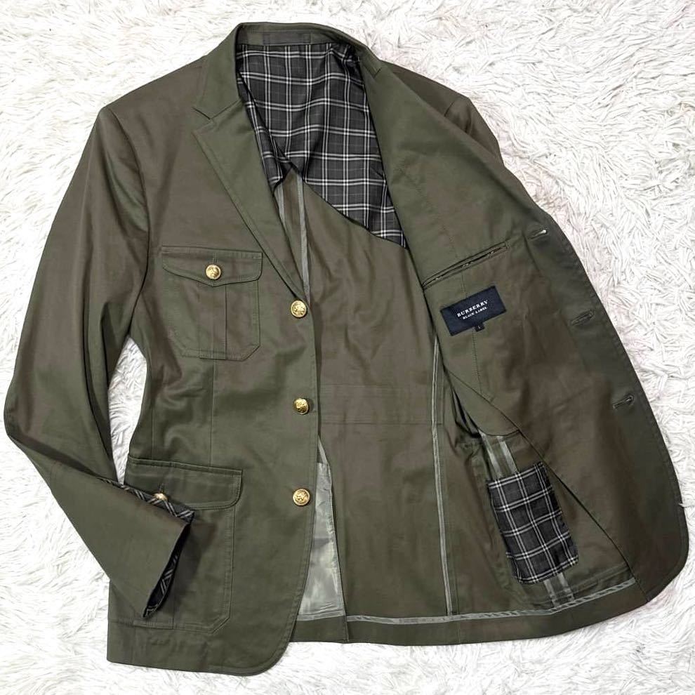 極美品》《Lサイズ》バーバリーブラックレーベル ミリタリージャケット