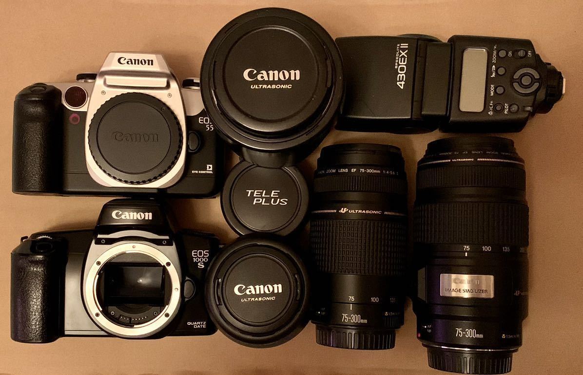 Canon キヤノン レンズ ボディ まとめ売り EOS 55 EF 75-300mm IS USM EF 28-135mm IS USM ジャンク品
