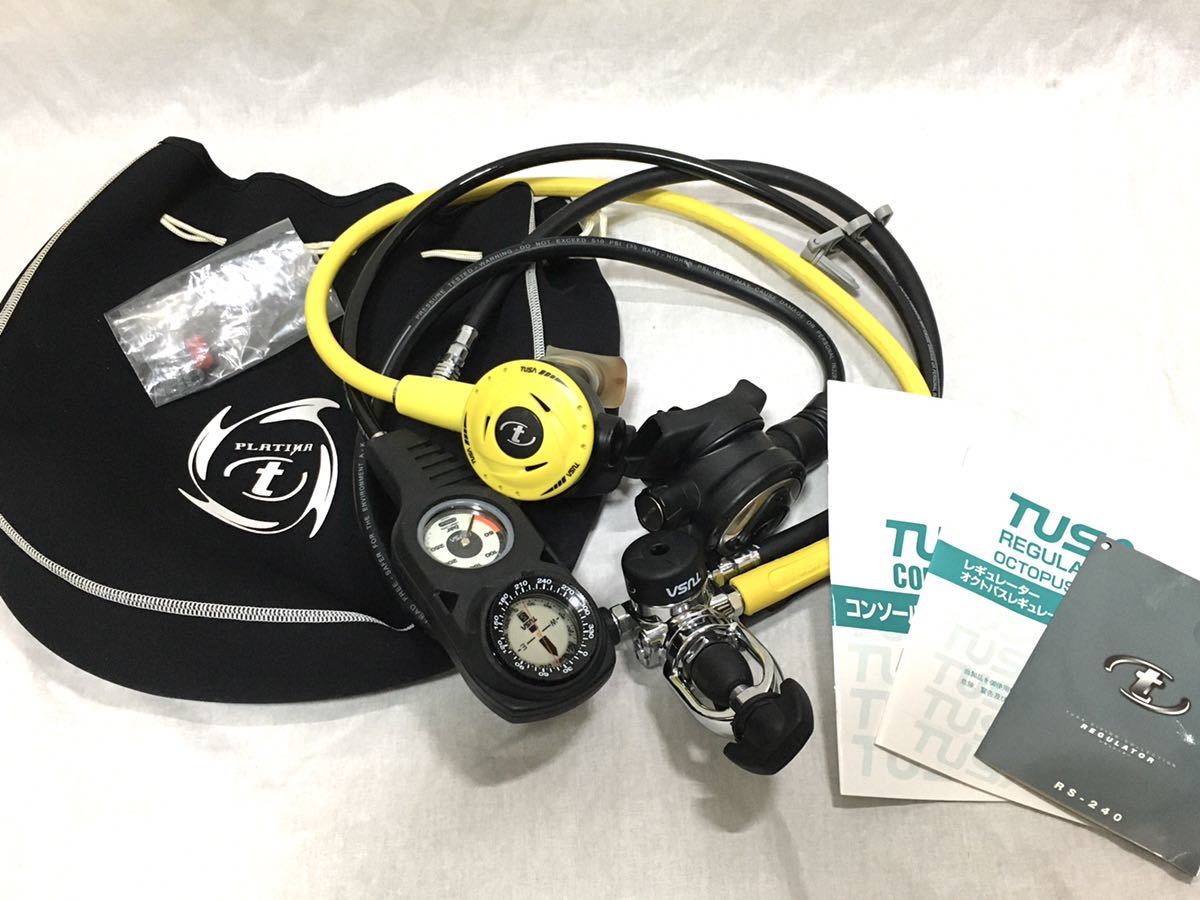 未使用 TUSA レギュレーターセット オクトパス RS240/SS10 説明書 バッグ付 ダイビング tktkt