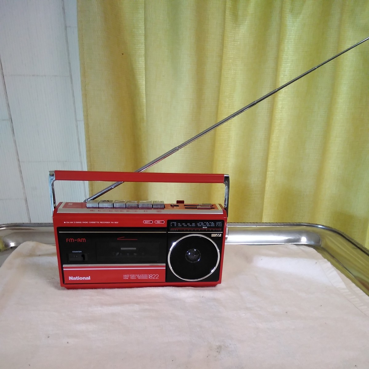 ナショナル F M A M ラジオカセットレコーダ R X 1822 ほぼ未使用