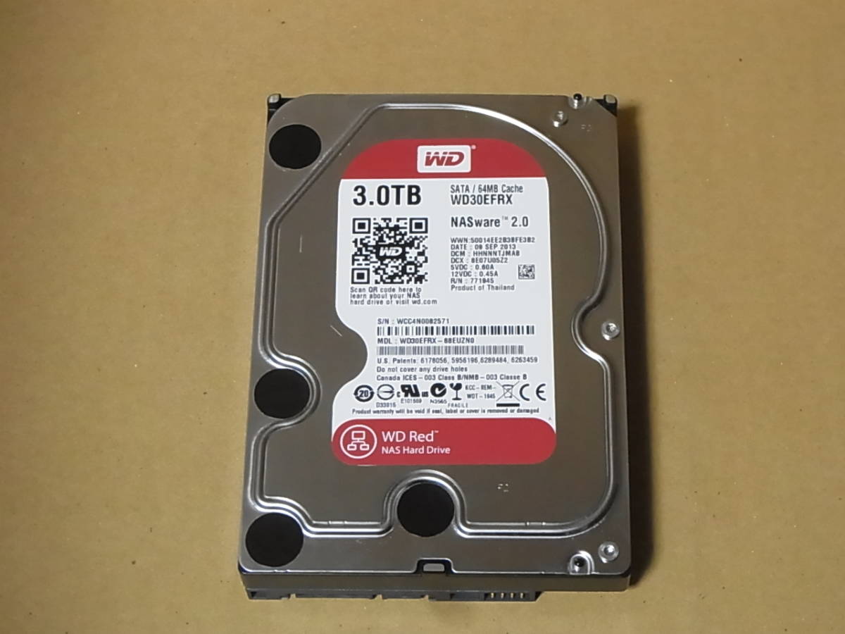 ◆WD RED NAS/WD30EFRX 3TB SATA600/64M/10835H/動作良好 ③ (IH963S)