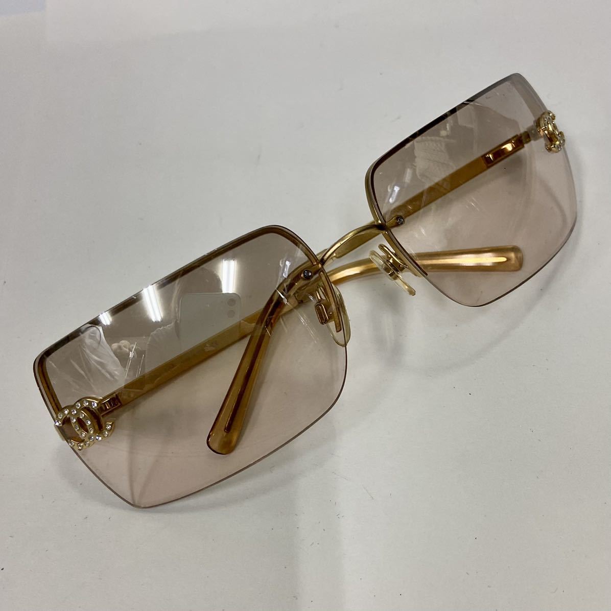 ◇【売り切り】CHANEL シャネル ココマークラインストーンサングラス