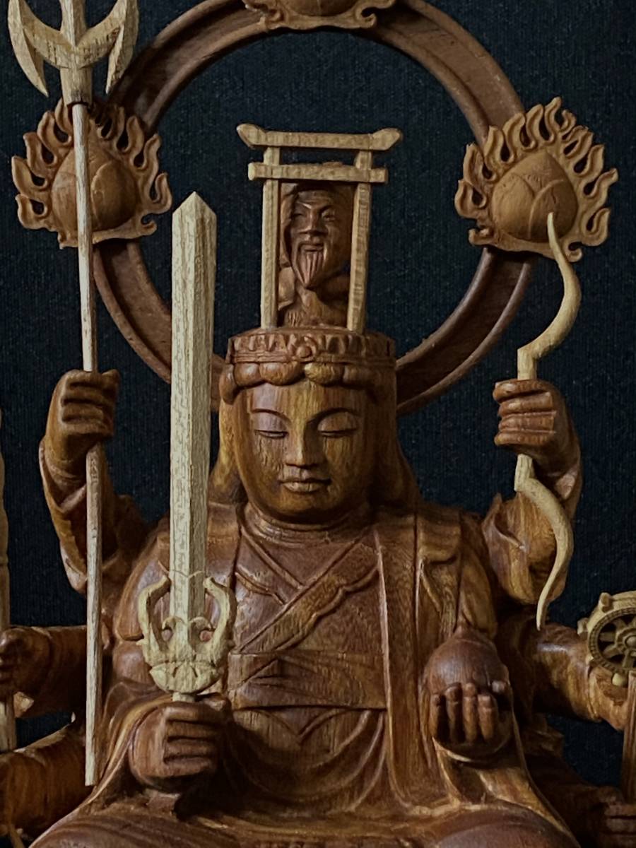 仏教工芸品 木彫仏教 精密彫刻 総檜材 最高級 極上品 総ケヤキ材 木彫