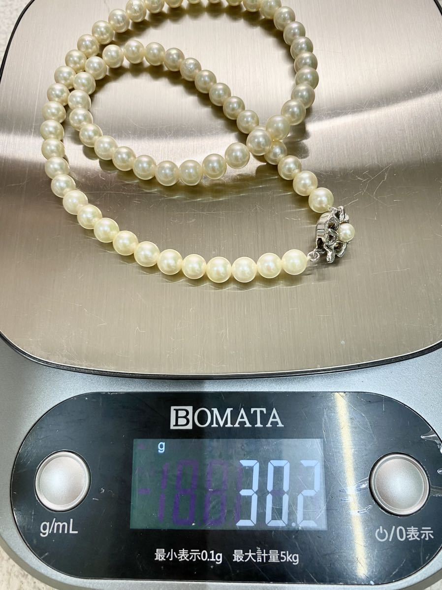 ✨鑑別書付き✨超大珠 あこや真珠 9-9.5㎜ ネックレス シルバー刻印