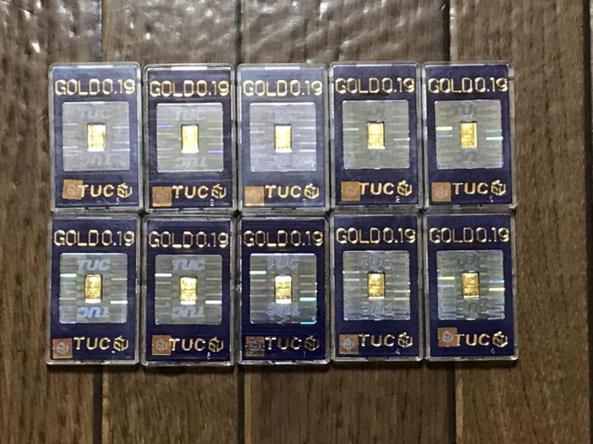 ０.１ｇ×１０個セット ゴールドバー 金 GOLD インゴット 金属工芸