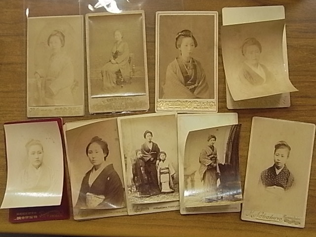 明治期 ★「福澤諭吉/家族？/女性」　 鶏卵写真 　９枚　　◎福澤家秘蔵アルバムより　②