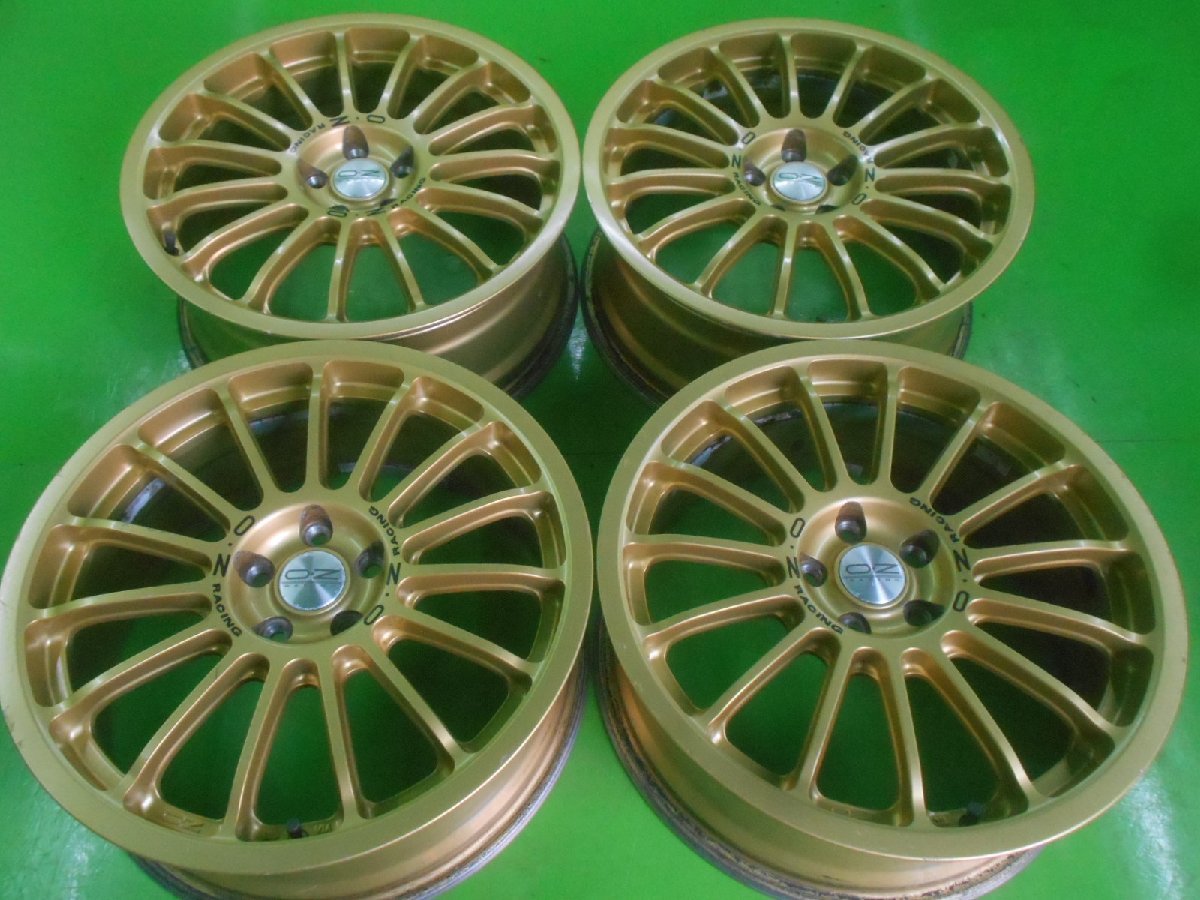 PCD100 OZ RACING スーパーツーリズモ ゴールド 7j/+48 ハブ約56㎜ 4本セット! 中古 ドリ車 カスタムカー ドレスアップ OZ スーパーツーリズモ Racing