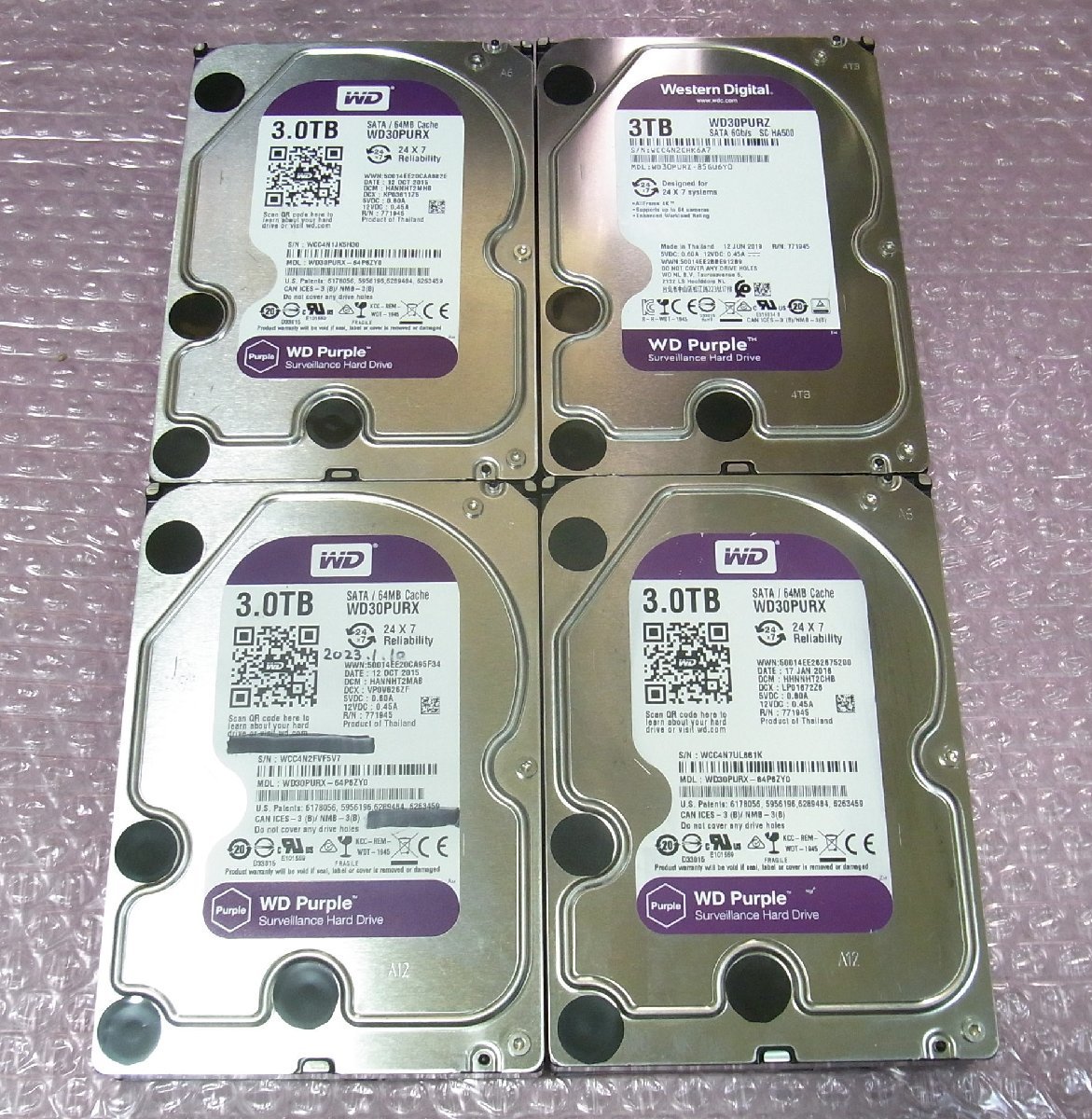 B36499 O-08015 3.5インチ HDD 3TB 4個セット 判定正常