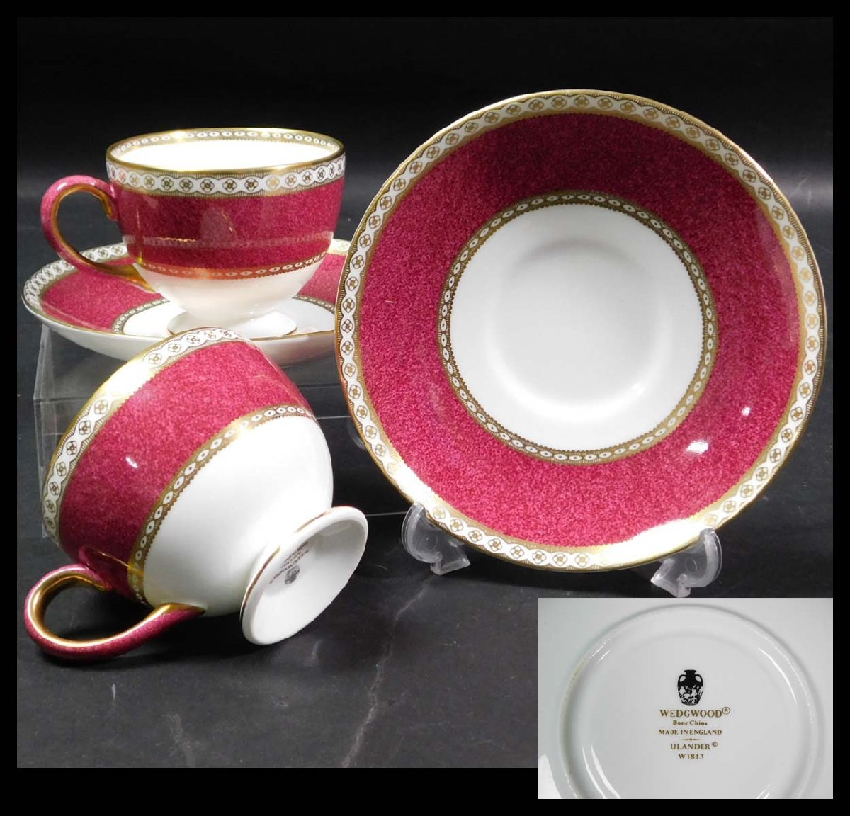 WEDGWOOD ウェッジウッド ユーランダー パウダールビー カップ＆ソーサー C&S ペア(2客) コーヒーカップ w230588