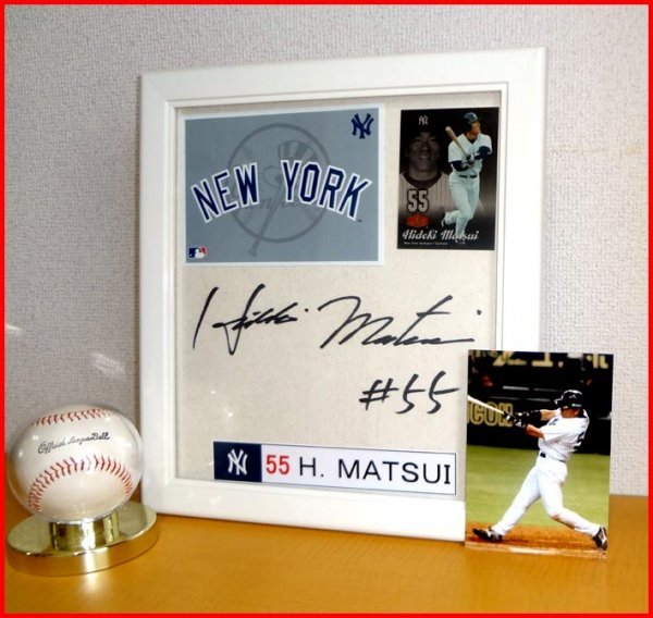 松井秀喜 元読売巨人軍 元ニューヨークヤンキース サイン色紙