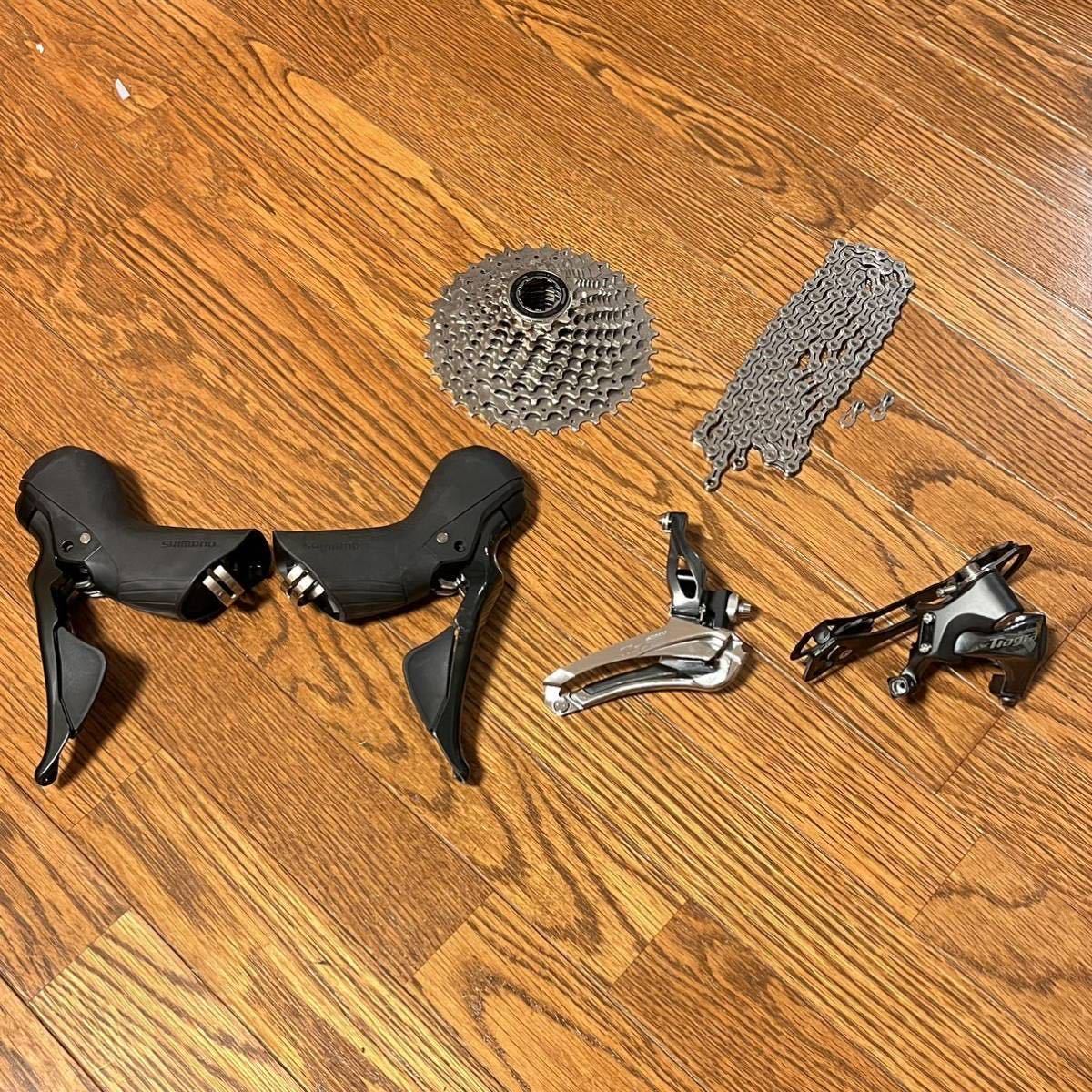 美品 Shimano Tiagra ディスクロード用コンポセット 2×10速