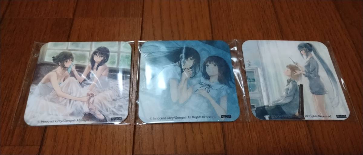 innocent grey FLOWERS コースター3枚 FLOWERS Grey Innocent Faire