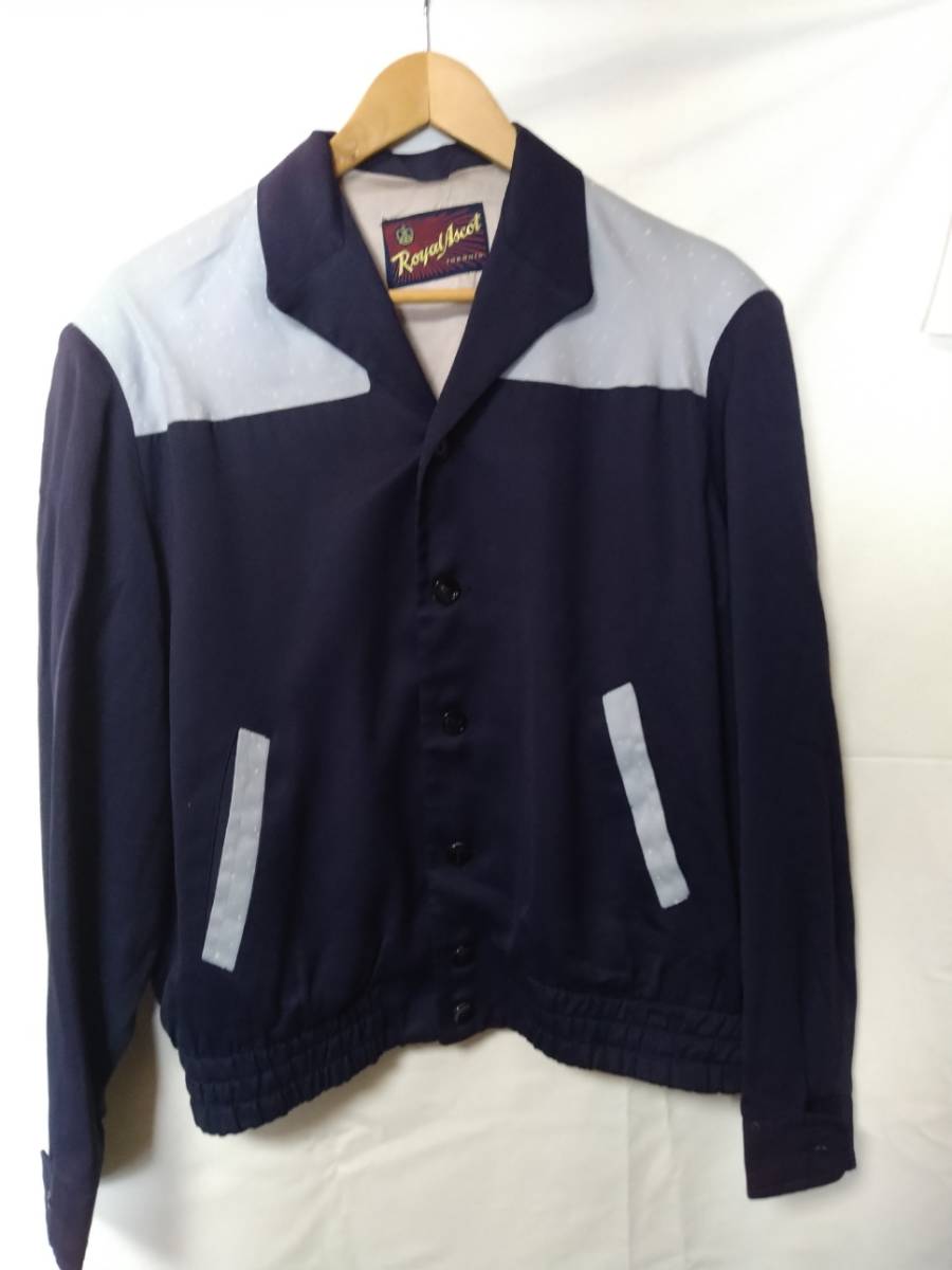 50'sビンテージギャバジャン　ネイビー×サックス切替え