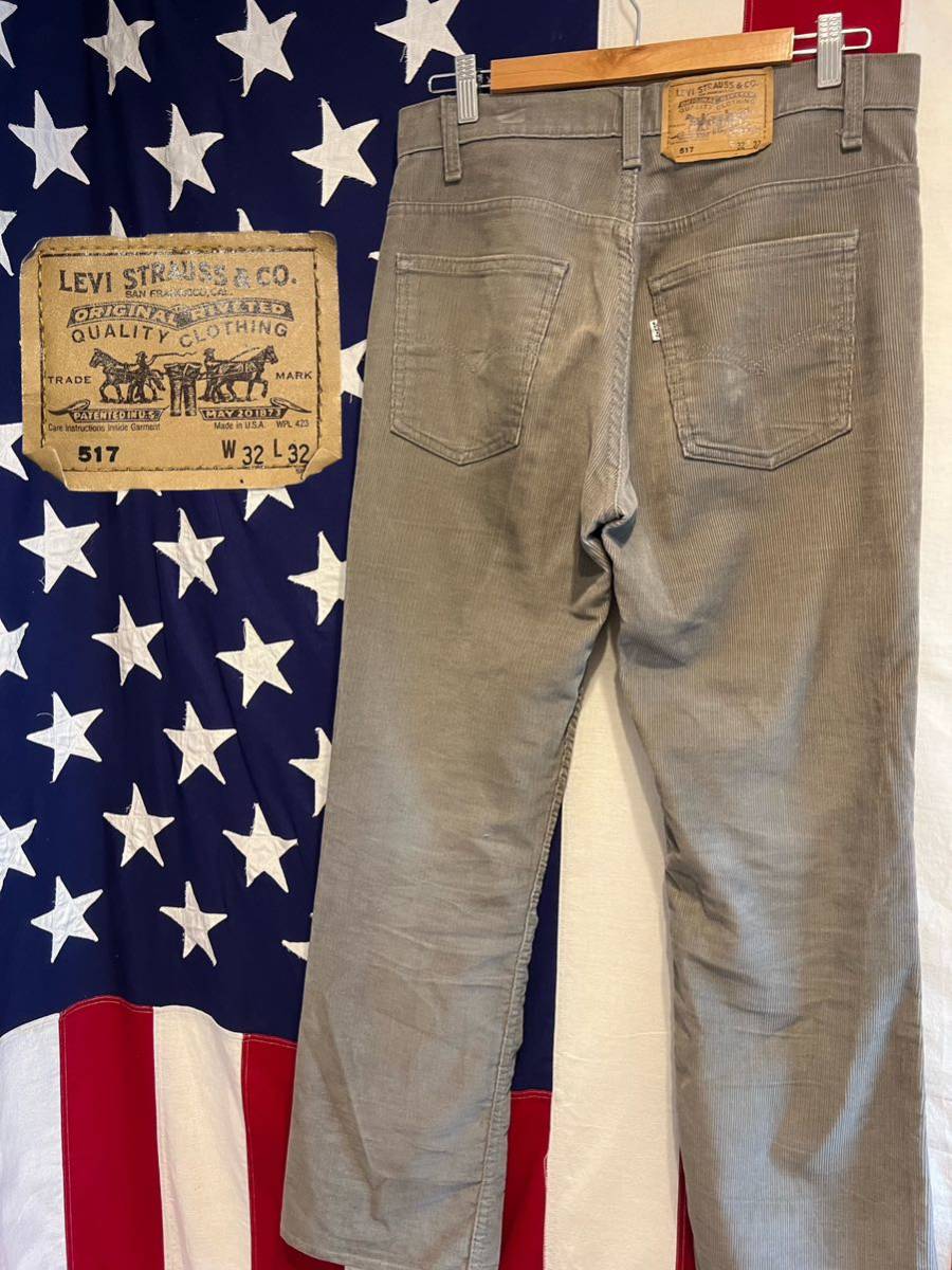 1980年9月製 リーバイス517 コーデュロイ W33 USA製 ボタン裏23 ☆Levi's☆リーバイス☆80s☆90s☆USA製☆517☆ボタン裏515