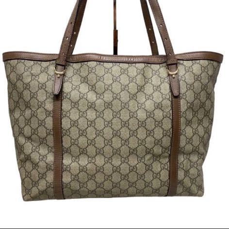 グッチ　GG柄キャンバスバック GUCCI トートバッグ グッチ 019・0401正規品本物 ブラウン GUCCIグッチGG柄