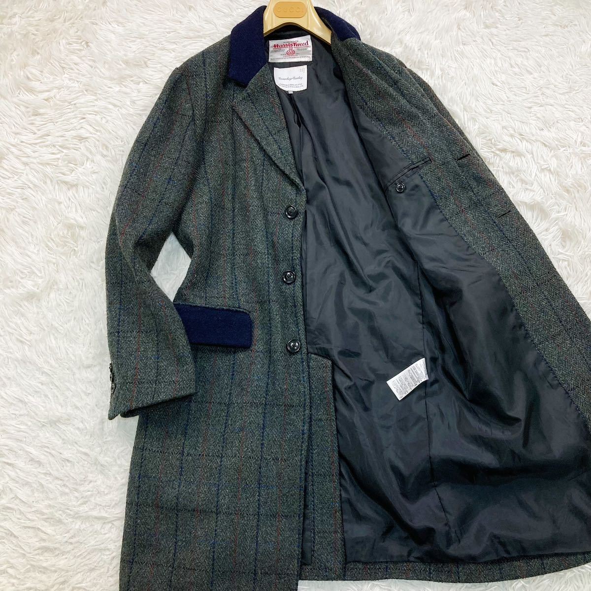 チェスターコート 極美品 ハリスツイード 紺 0 Tweed（チェスター 