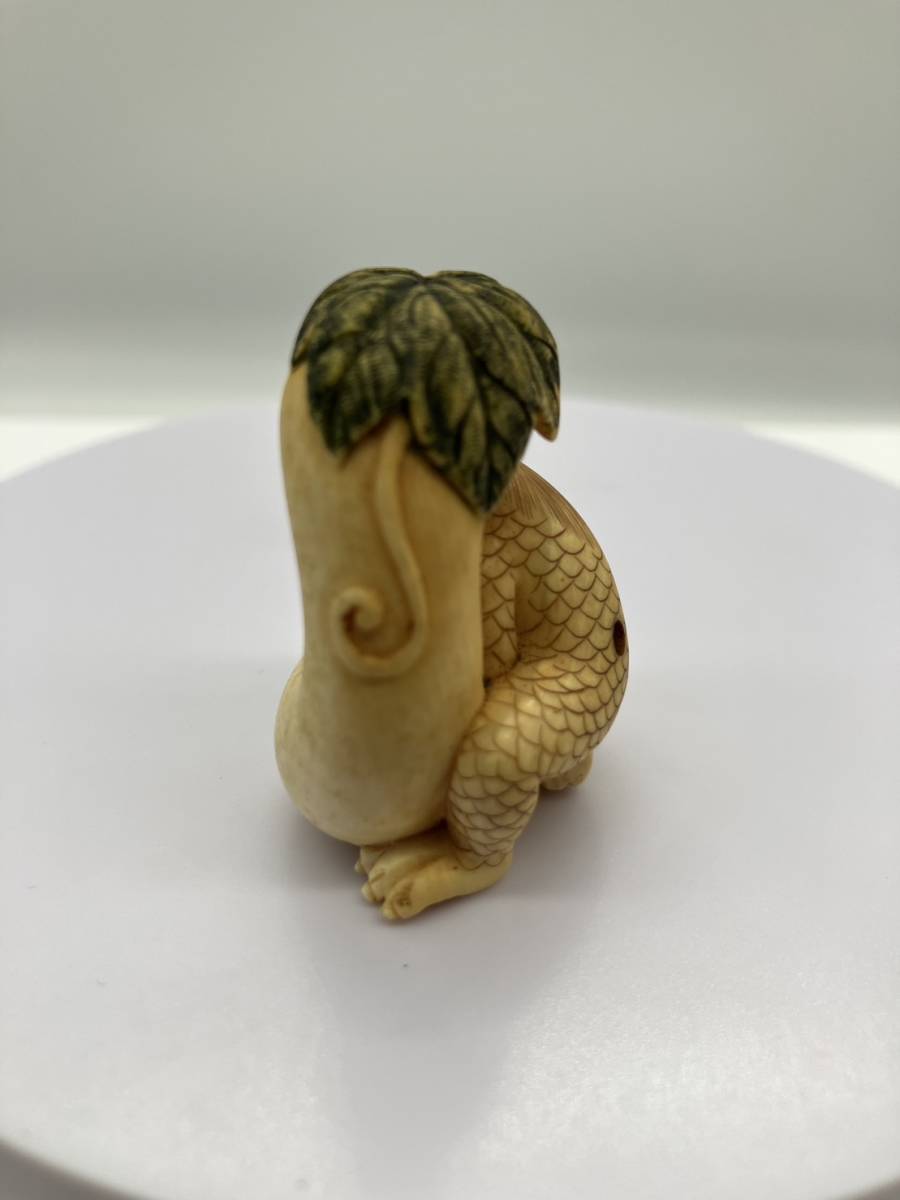 ◇◇230921-3 【河童】 時代品 象骨 精密技巧 根付 提物細密細工 古
