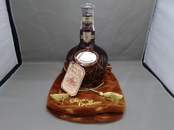 21年 ロイヤルサルート 茶 スコッチ&frasl;4380 ロイヤルサルート21年 1円~ROYAL 【未開栓】ROYAL SALUTE ロイヤルサルート 21年 茶 陶器ボトル スコッチウイスキー 750ml 