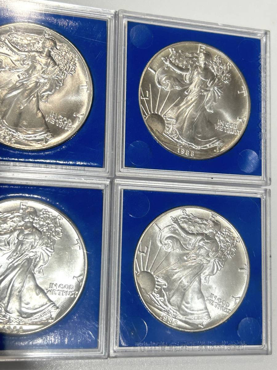 アメリカ 1ドルイーグル銀貨6枚セット 純銀 1オンス 約31.3g 1988年 