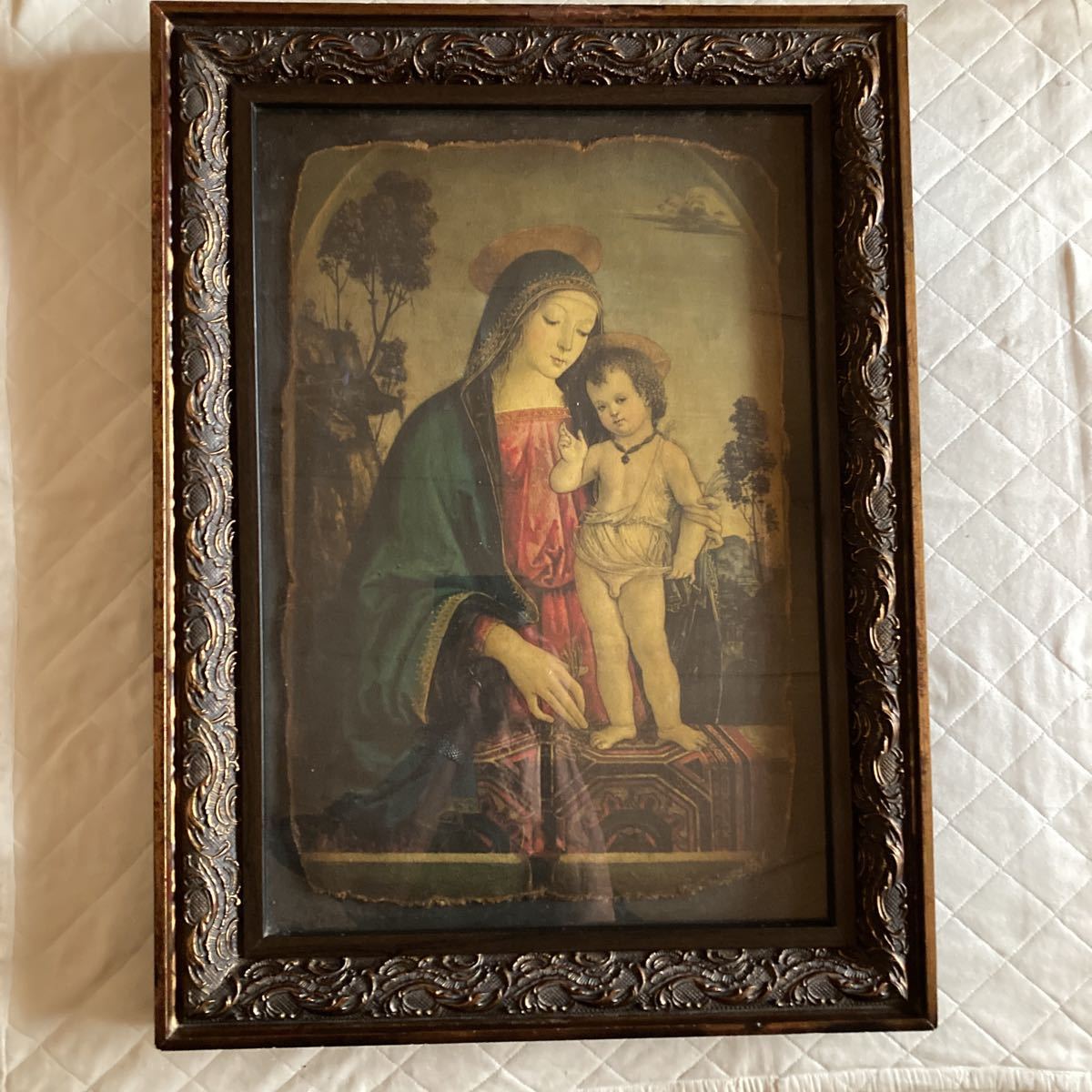 フランスアンティーク 18世紀宗教画 エジプトの聖マリア イコン