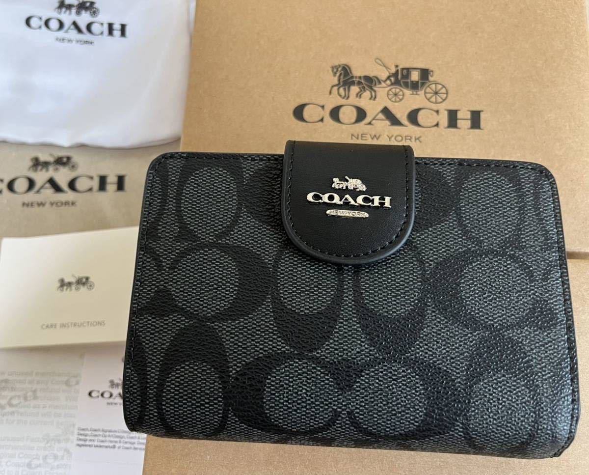 コーチ COACH 2つ折り財布 シグネチャー ジャカード ミディアム コーナー ジップ ウォレット CU402 SBKBK BLACK （ブラック）  -ファッション通販 FASHION WALKER COACH シグネチャー ミディアム コーナー ジップ ウォレット ブラック