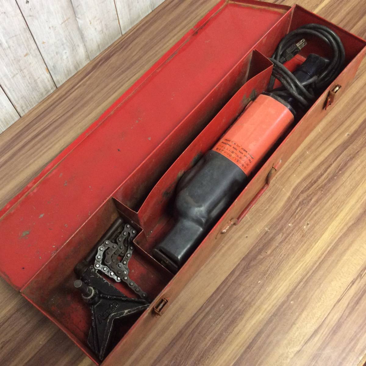 【RH-6371】中古品 Asada アサダ パイプソー 150 チェーンバイス ケース付き 100V