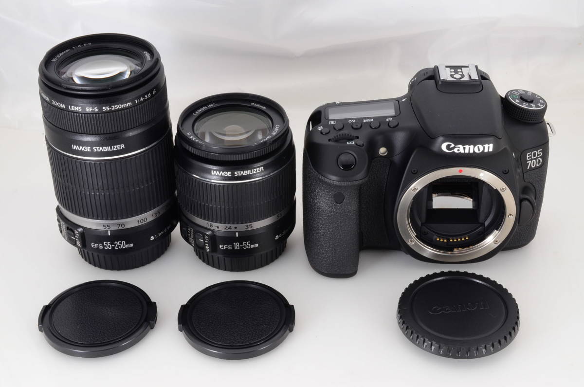 Canon EOS 70D レンズ2本セット 55-250mm 18-55mm 訳アリ 1円スタート！】☆超極上級美品☆Canon キヤノン EOS 70D
