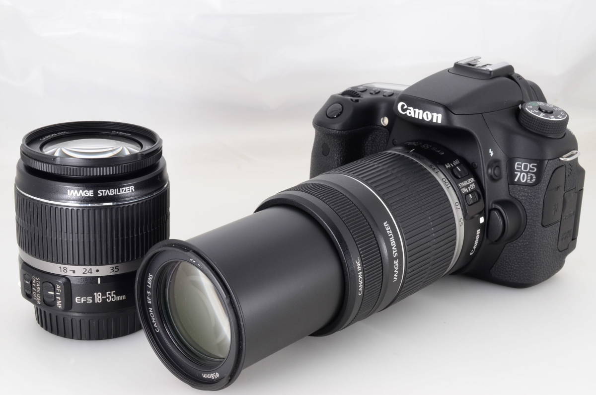 Canon EOS 70D レンズ2本セット 55-250mm 18-55mm 訳アリ 1円スタート！】☆超極上級美品☆Canon キヤノン EOS 70D