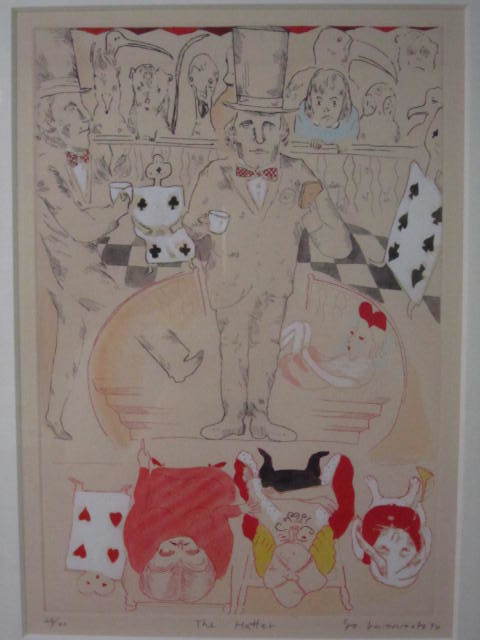 真作保証】 山本容子 銅板画 不思議の国のアリス 「The Hatter」 39