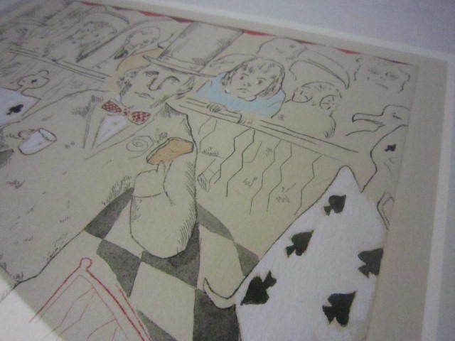 真作保証】 山本容子 銅板画 不思議の国のアリス 「The Hatter」 39