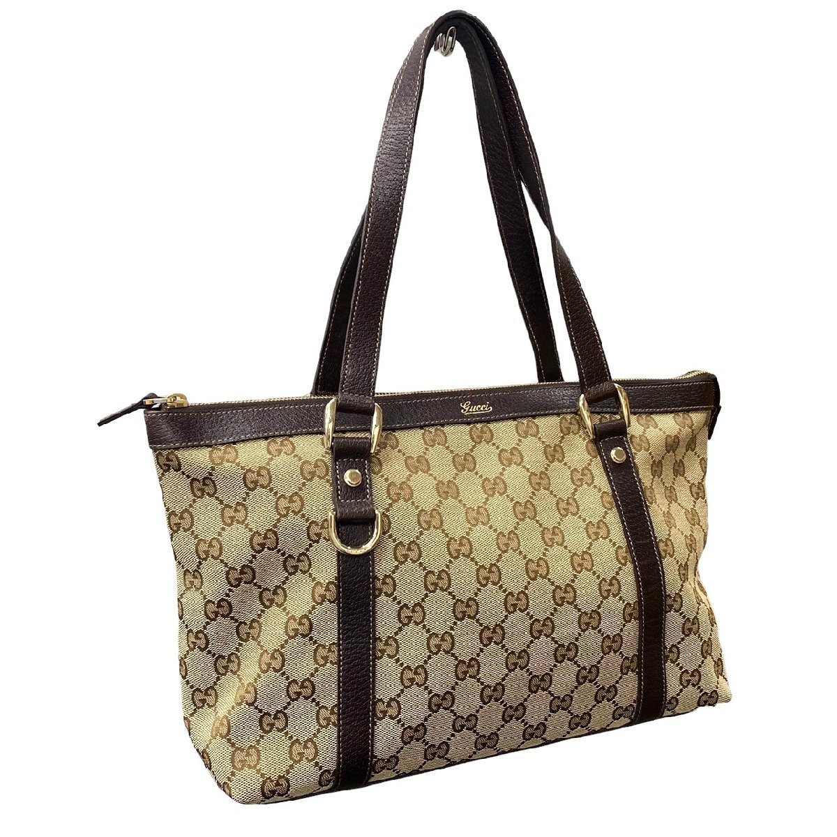 ◆◇◆ GUCCI グッチ ハンドバッグ GGキャンパス 141470 ブラウン バッグ 茶 レザー ブランド 中古 USED