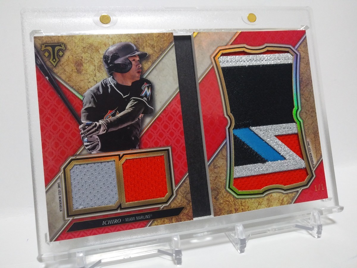 1枚限定:1/1】イチロー/2017/Topps/TRIPLE THREADS/RELIC BOOKカード