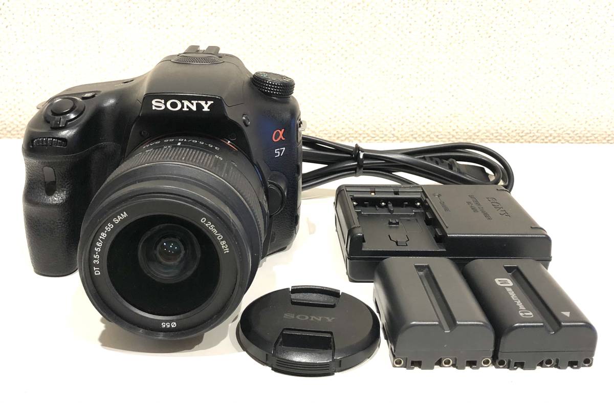 9-75【現状品】SONY α57 SLT-A57 + DT F3.5-5.6/18-55mm SAM SAM 充電 