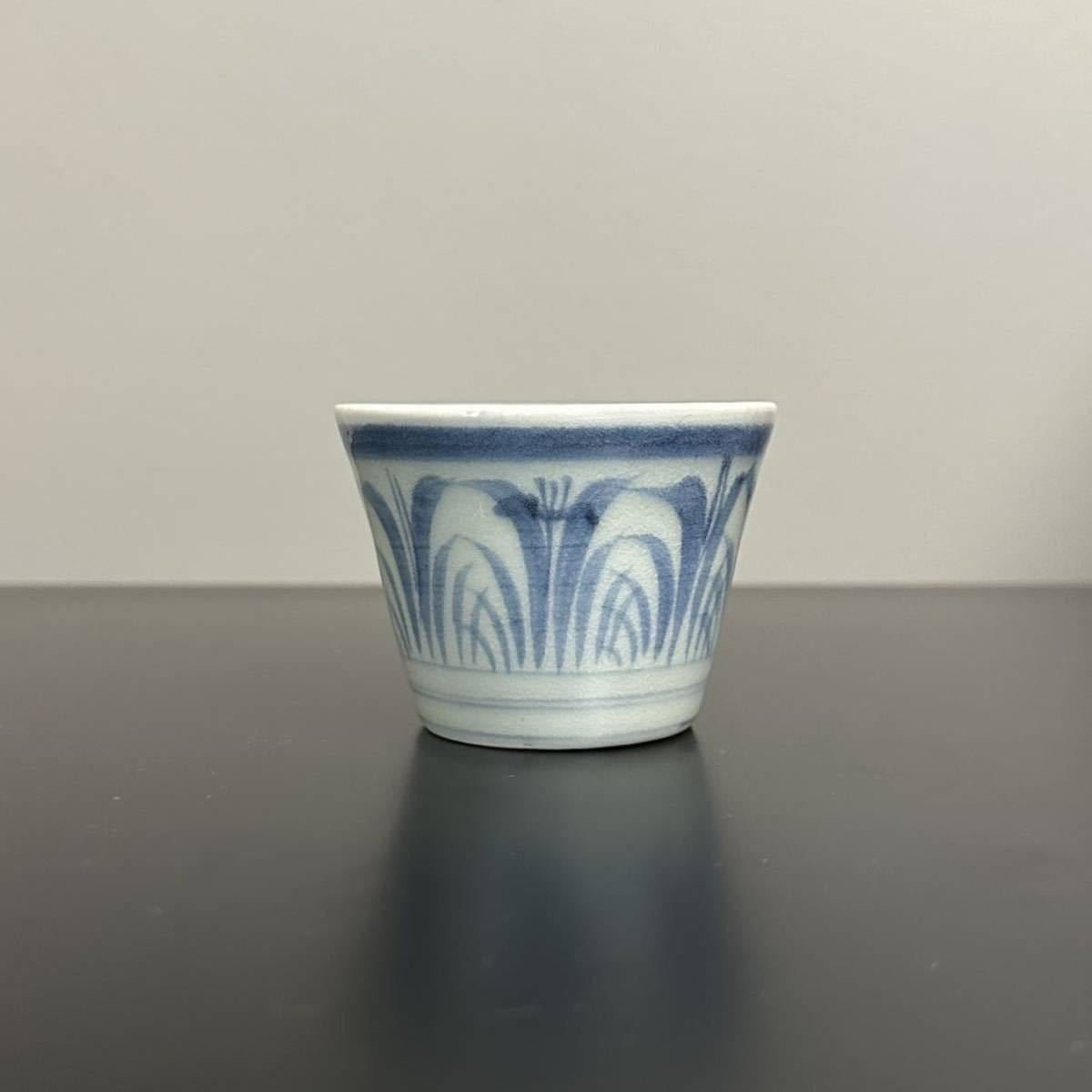 出石焼　そば猪口　菖蒲文　検）　蕎麦猪口　猪口　ぐい呑み　古伊万里