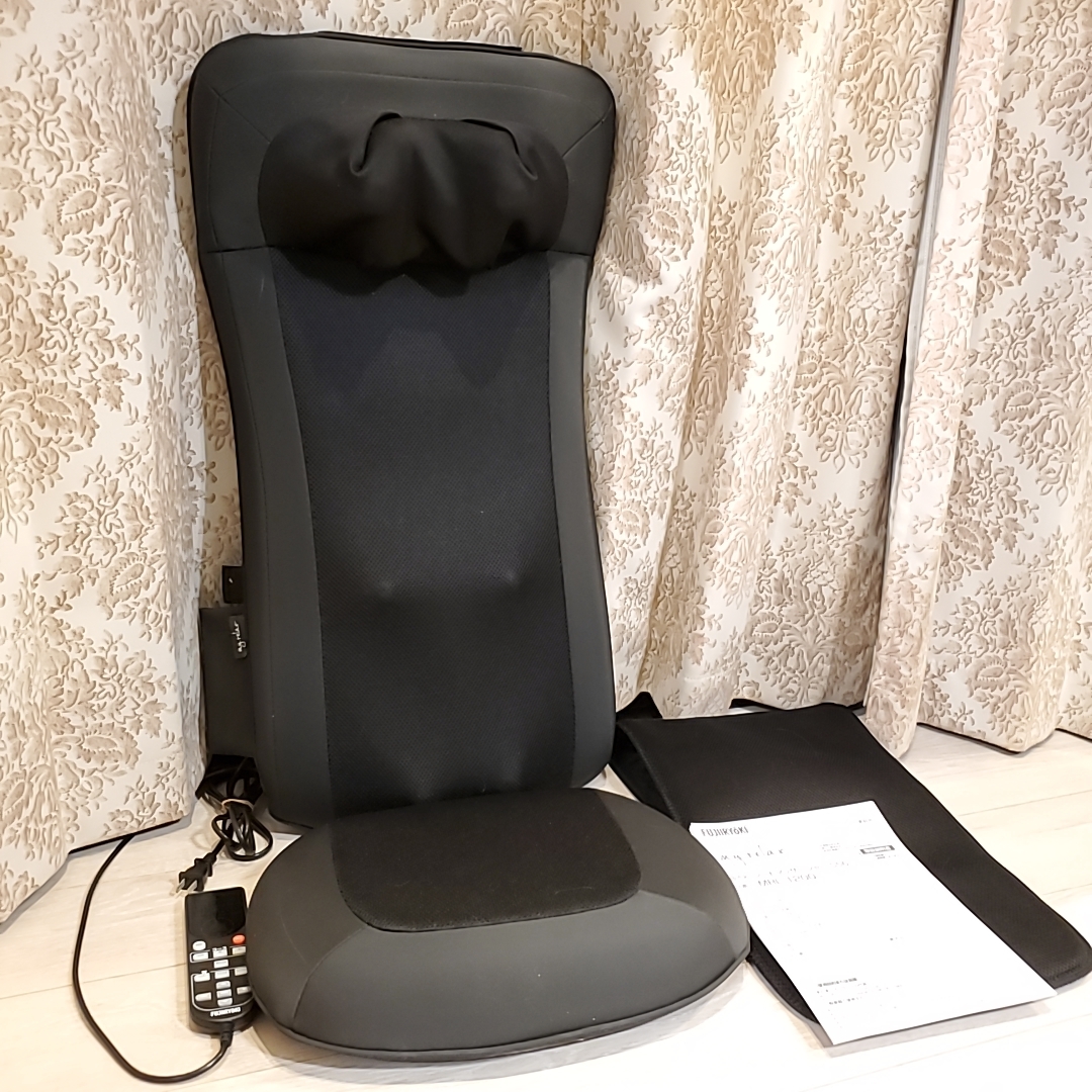 G254 フジ医療器 シートマッサージャーS56 MRL-1200 マイリラ ブラック 黒 2019年製 家庭用 電気マッサージ器 動作確認済 