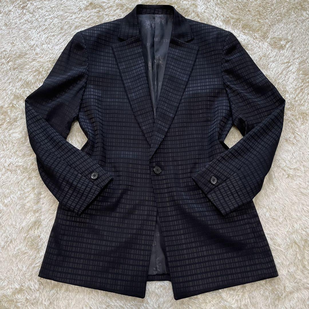 BBCO ブラック スーツ 美品】BBCO ビビコ セットアップ スーツ ブラック 黒 総柄 光沢感