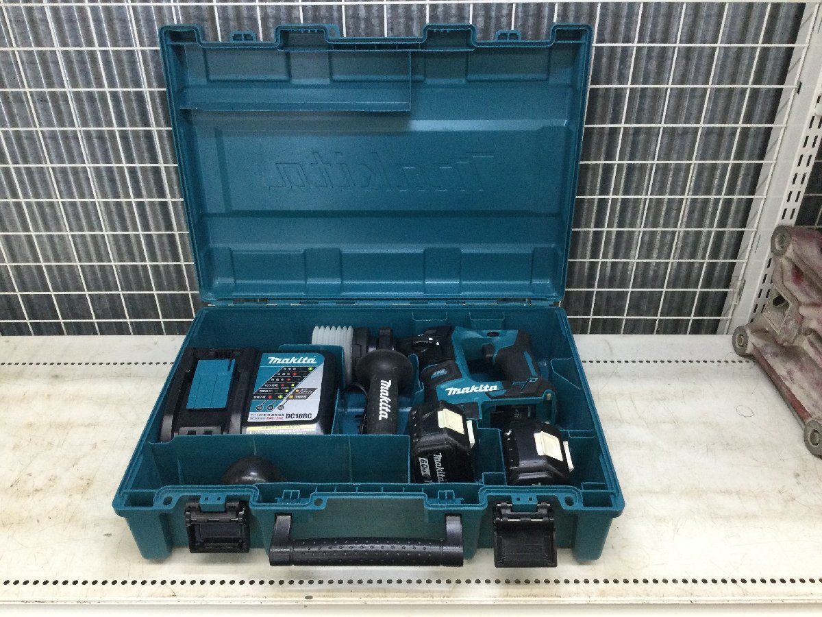 【中古品】makita(マキタ) 17㎜ 18v充電式ハンマドリル (6.0Ahバッテリx2/充電器/ケース) HR171DRGX