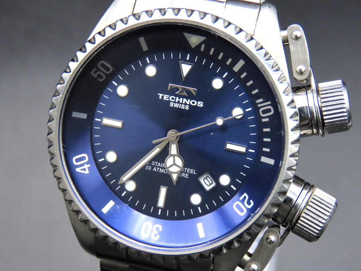 1円～! 山 ジャンク 稼働品含む TECHNOS テクノス まとめ売り 4点セット GP SS デイト クォーツ メンズ レディース 腕時計 TTKLG2209