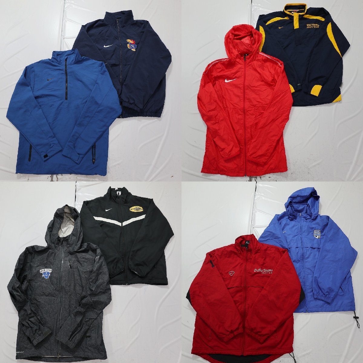 ◎ナイキ ライトジャケット set カレッジロゴ スポーツウェア 他 (メンズM) 9枚セット まとめ売り 古着卸 1円スタート MP6198