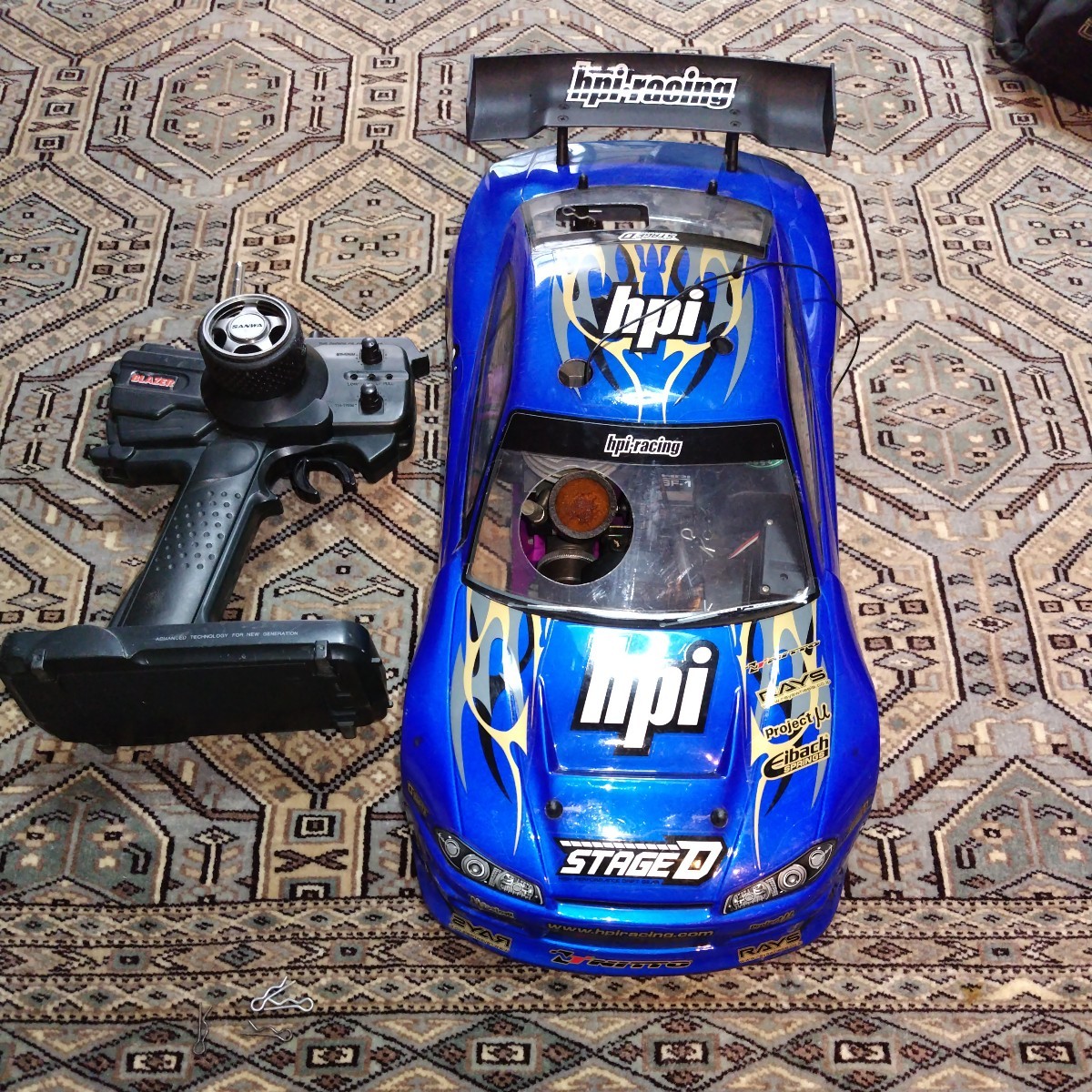 【ジャンク品】エンジンカー　hpi racing シルビア　ラジコン　全長45センチ　プロポ付