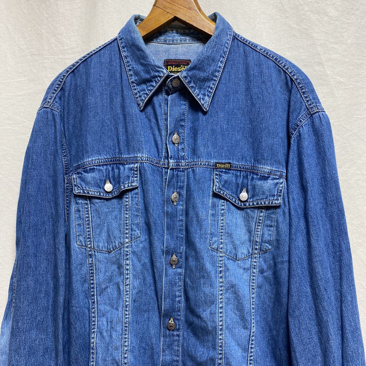希少 オールド イタリア製 DIESEL デニムシャツ 90s 古着 ヴィンテージ 