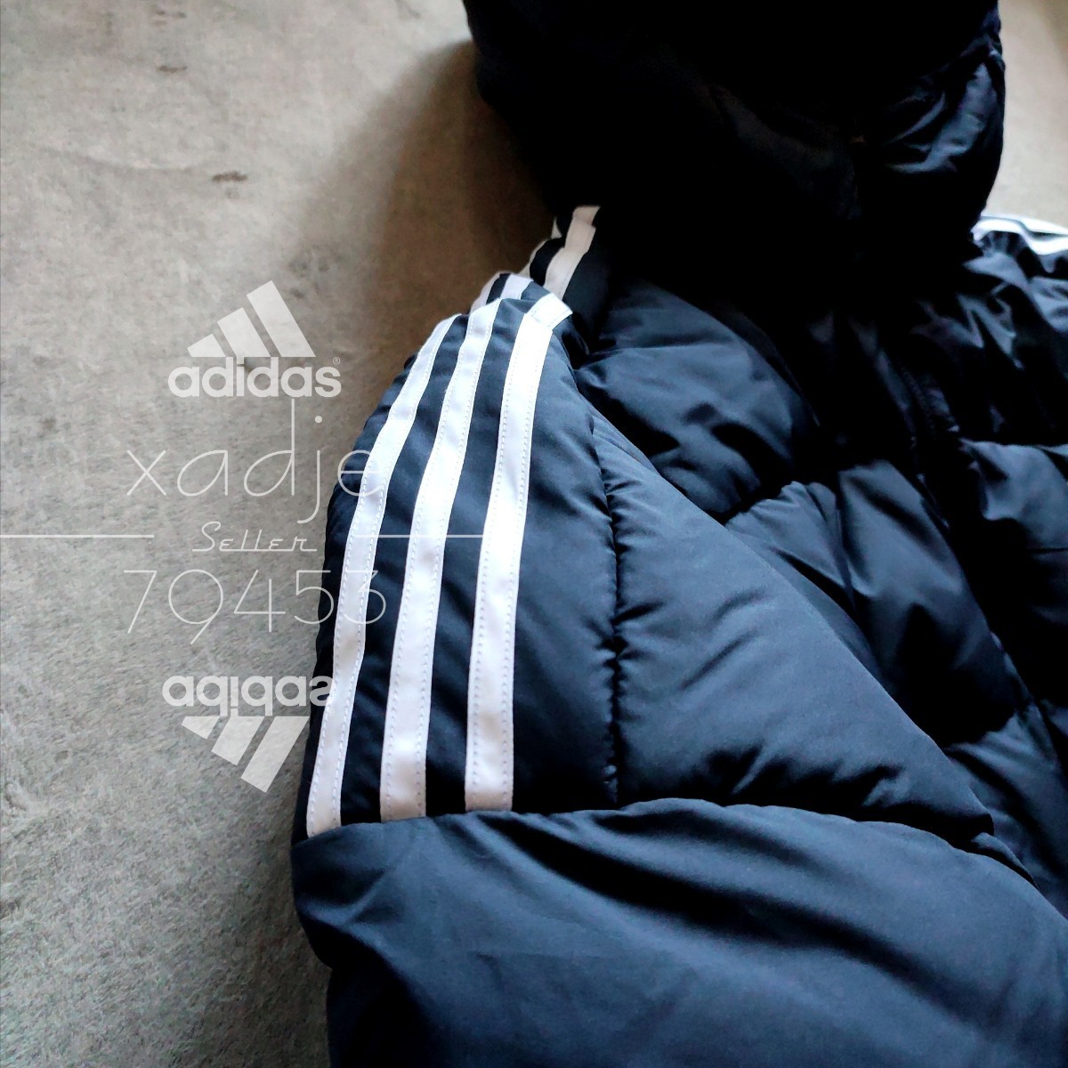 新品 正規品 adidas アディダス ダウンジャケット パーカー 三本ライン 